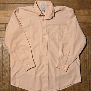 LL Bean Light Salmon Wrinkle Resistant  Oxford Long Sleeve Shirt XL/XXL